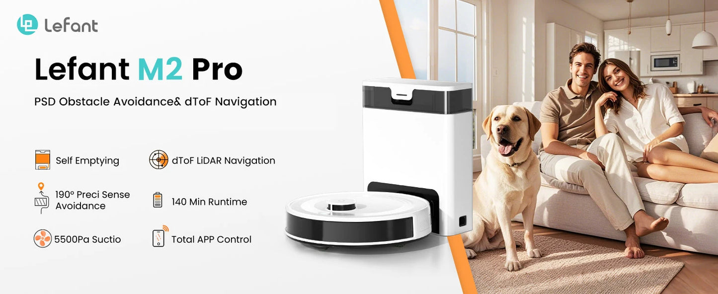 Lefant M2 Pro Smart Robot Vacuum Cleaner – LiDAR Navigation, Wet & Dry Cleaning, Alexa Ready