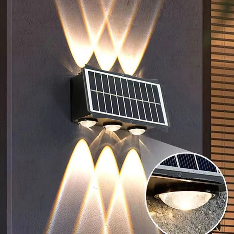 CHENBEN Solar LED Wall Light | IP65 Waterproof Outdoor Wall Lamp, Warm/RGB