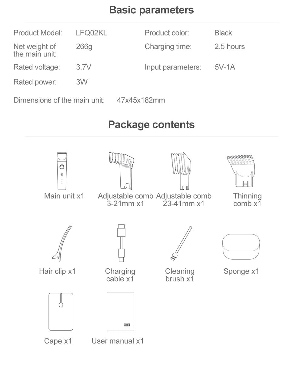 Xiaomi Mijia Hair Clipper 2 – IPX7 Waterproof Professional Cordless Trimmer