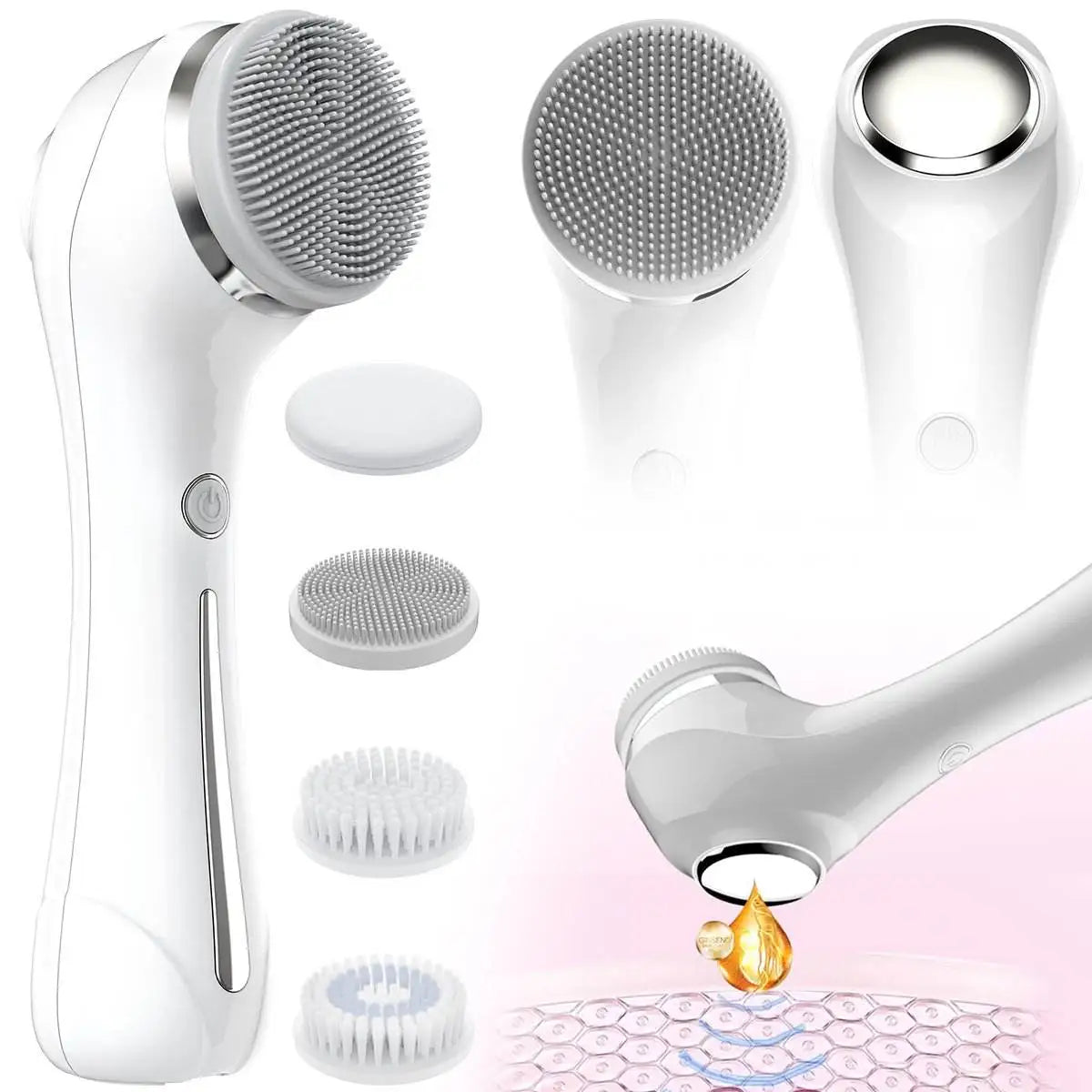IPX7 Waterproof Facial Cleansing Brush – USB Rechargeable Deep Clean Device