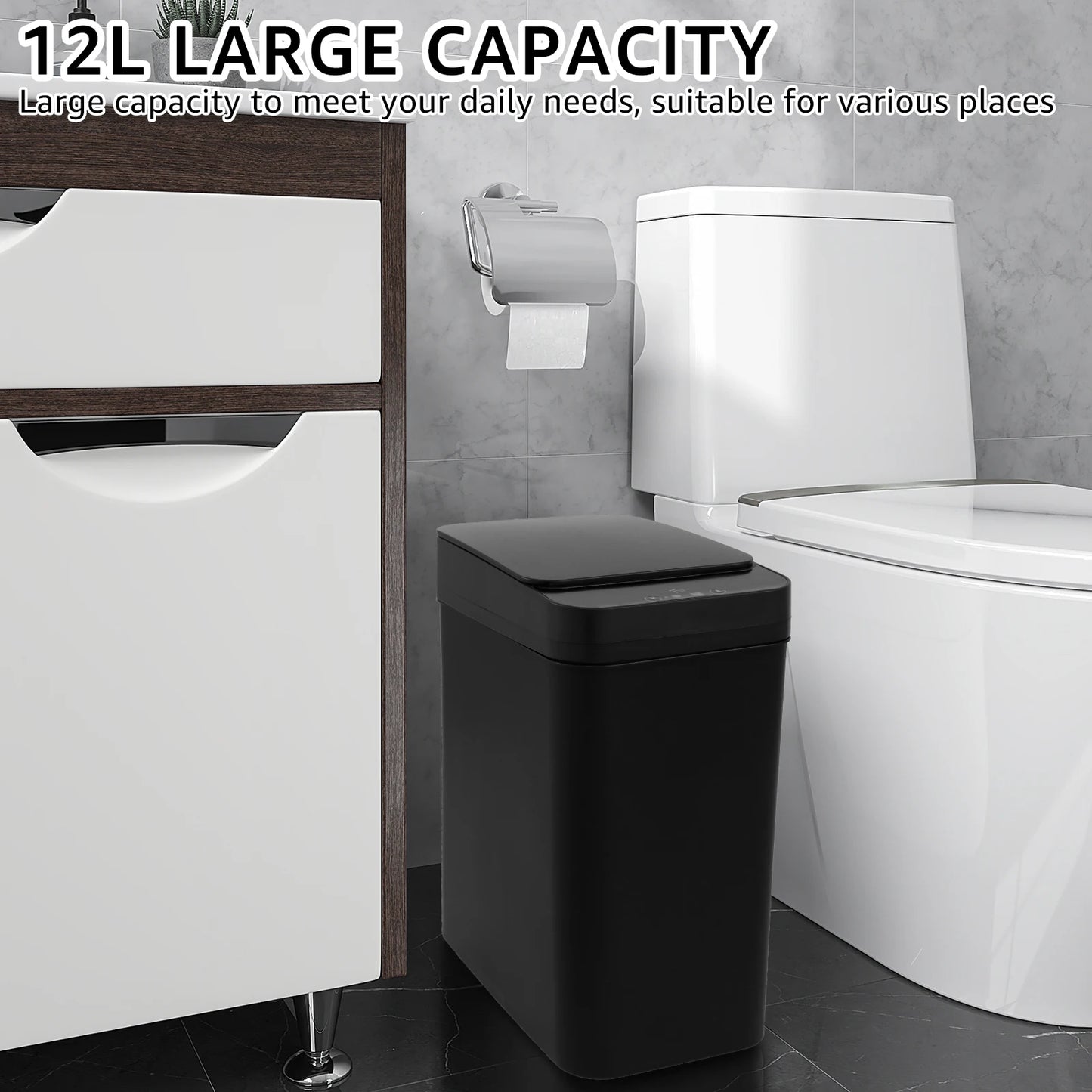 Willstar Automatic Sensor Trash Can – 12L Touch-Free Waste Bin (Battery Powered)