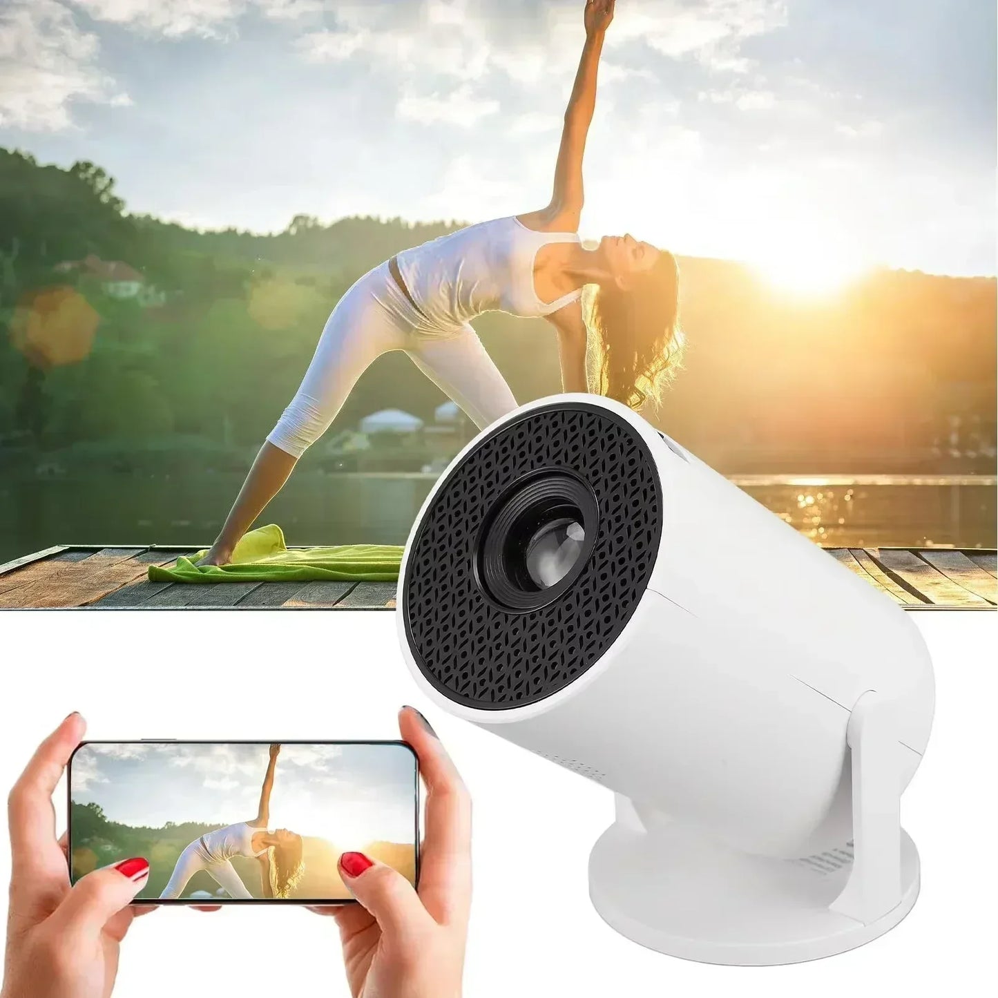 Mini Android Projector – 1080P Support, 8000 Lumens, Portable Home Theater