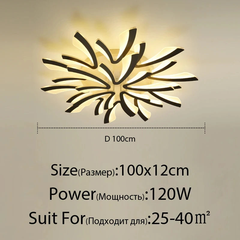 JAYGIY LIGHT Butterfly LED Ceiling Light | Dimmable Remote Control, Modern White
