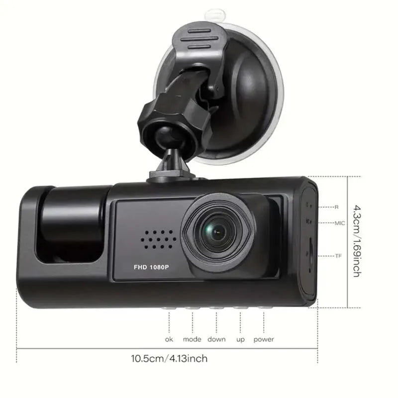 Baideluo Dual / Triple Lens Dash Cam – Front, Cabin & Rear Car DVR with Night Vision