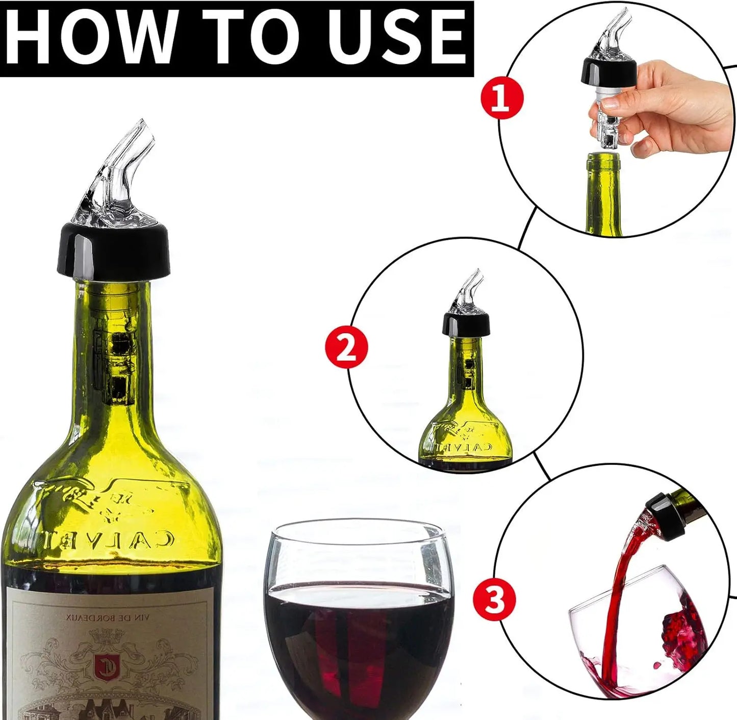 Viski Automatic Measure Liquor Pourer – Spill-Free Bottle Pourer & Wine Stopper