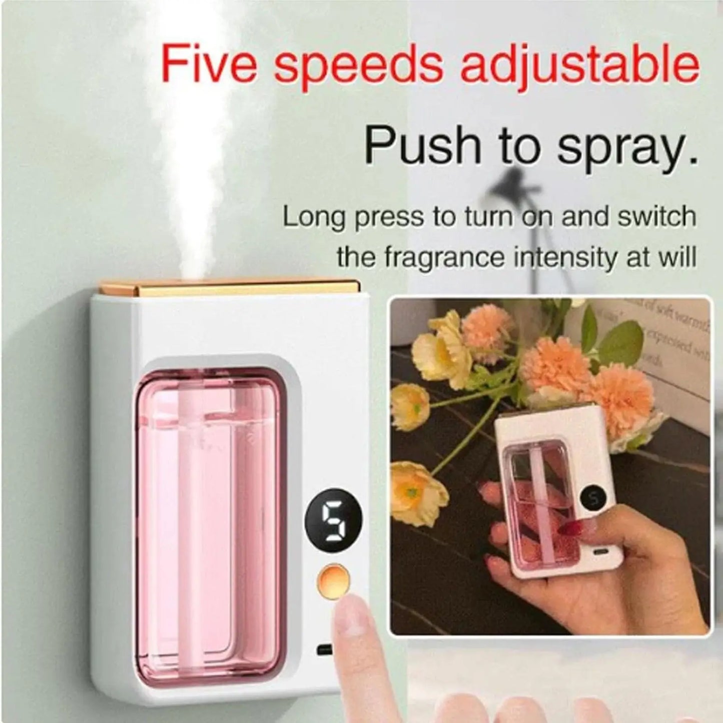 ZAOXI Smart Aromatherapy Diffuser – USB-C Rechargeable, Ultra-Quiet, Wall or Desk Mount