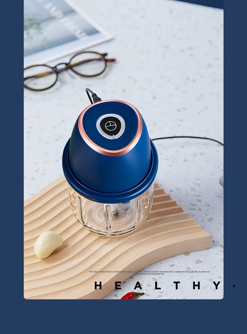 TINGBAI Portable Electric Garlic Chopper – 6-Blade USB-C Rechargeable Food Grinder