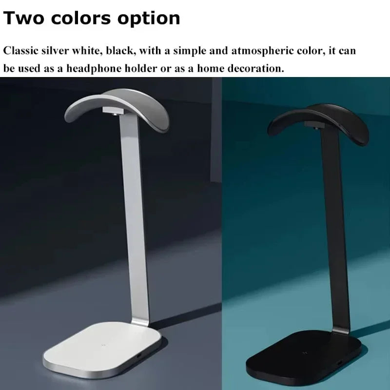 Premium Headphone Holder Stand – Aluminium Alloy, Weighted Base, Optional Wireless Charging