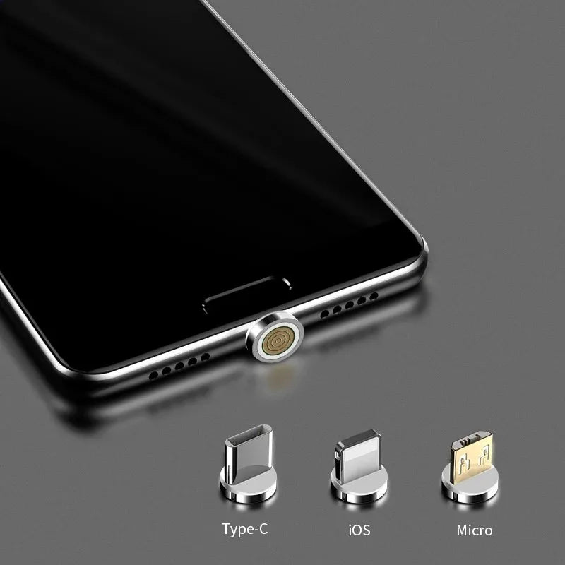 5PCS Magnetic Cable Plug Set – 7-Pin Fast Charging Adapter Tips (Lightning / Type-C / Micro USB)