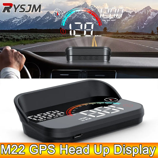 RYSJM Dual-Mode GPS & OBD Car Head-Up Display – Speed HUD with Compass, Large Font & Overspeed Alarm (Universal Fit