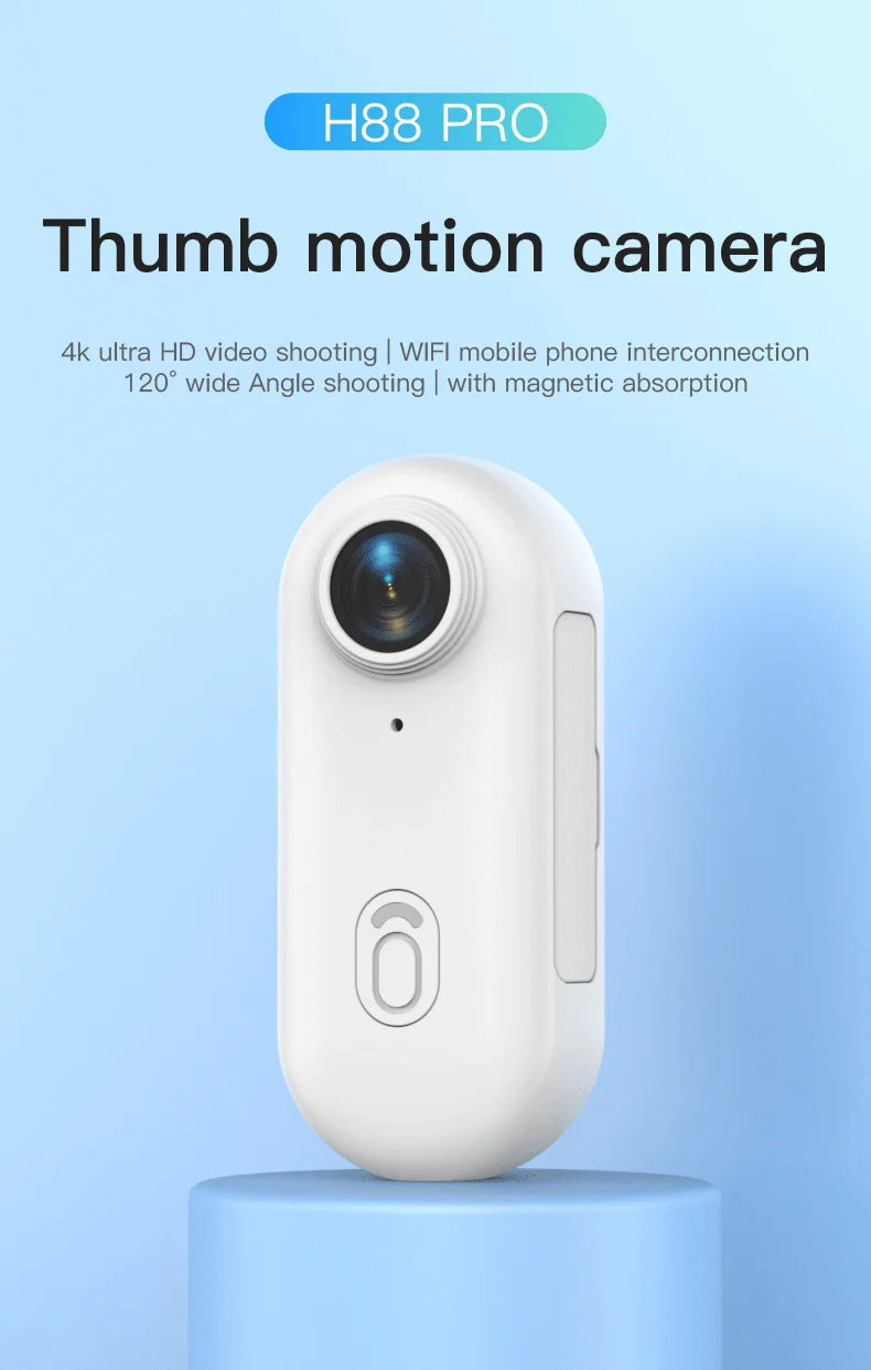 JETO H88 Ultra-Mini 4K Sports Action Camera – Waterproof Case, WiFi, POV Recording