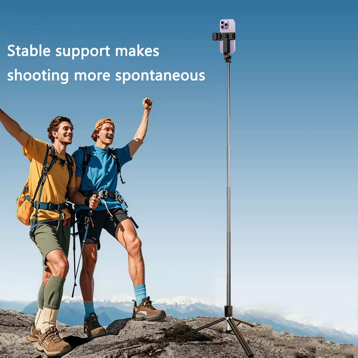 Aluminum Bluetooth Selfie Stick with Remote – R1 1.7m Travel Edition