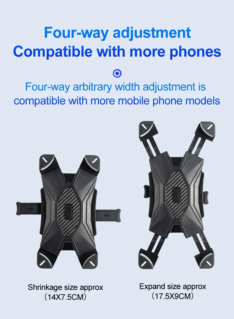 HONGDAK 360° Bicycle Phone Holder – One-Hand Lock Shockproof Mount (4.7–7.2″)