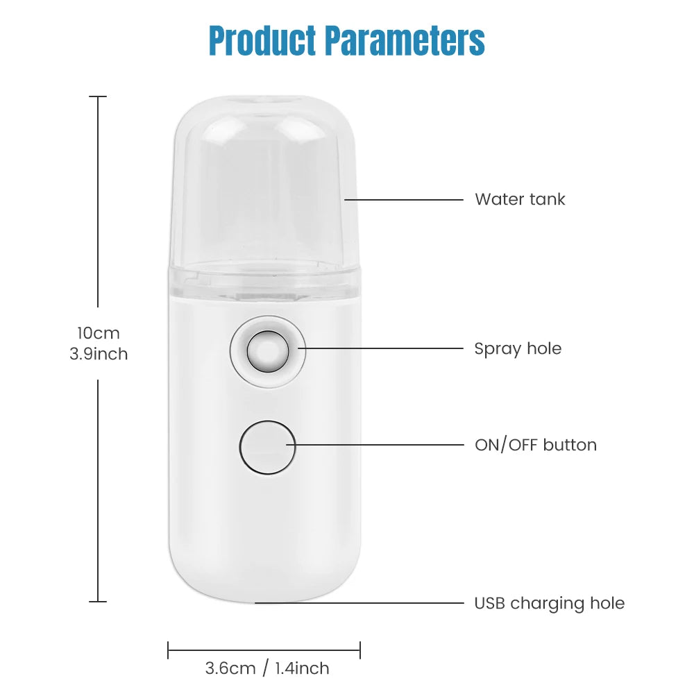 JBMBHC Rechargeable Face Mist Hydrator – Cold Spray Anti-Aging Skin Care