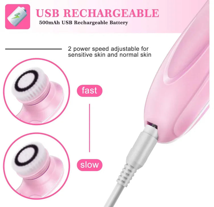 VIMYSHOW 801 Facial Cleansing Brush Set – Rechargeable Cordless Deep Clean System
