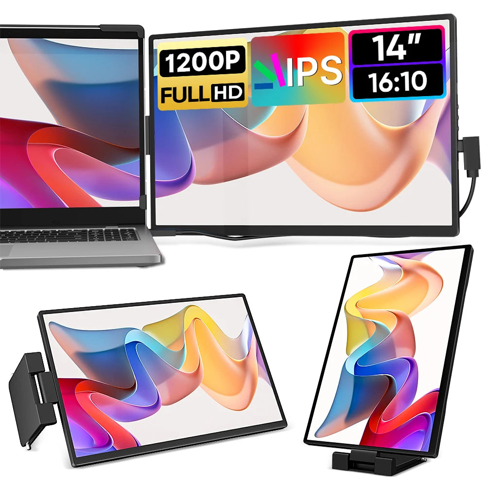 Dopesplay 14″ Dual Screen Laptop Extender | 1200P IPS 16:10 | USB-C Plug & Play | Portable Monitor