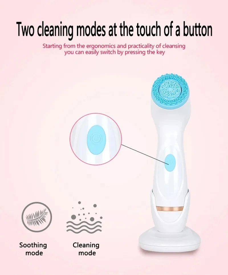 Electric Facial Cleanser – IPX7 Waterproof Multi-Brush Skin Cleaning Device