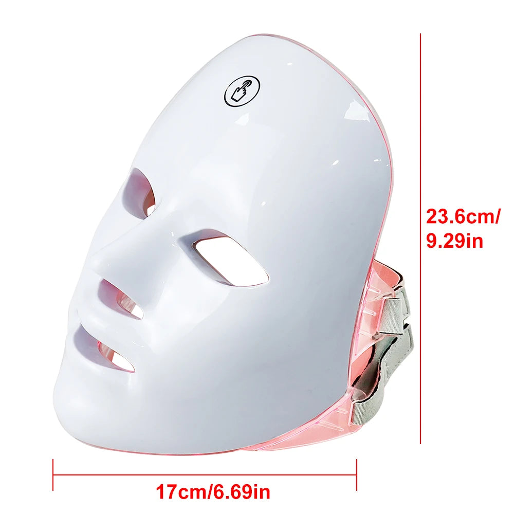 Portable LED Facial Mask with 7 Light Modes – USB Powered Skin Rejuvenation Device