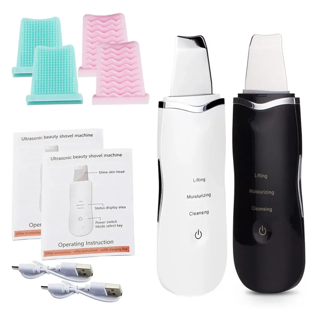 MERALL Ultrasonic Skin Scrubber – EMS Ion Deep Pore Facial Cleaner