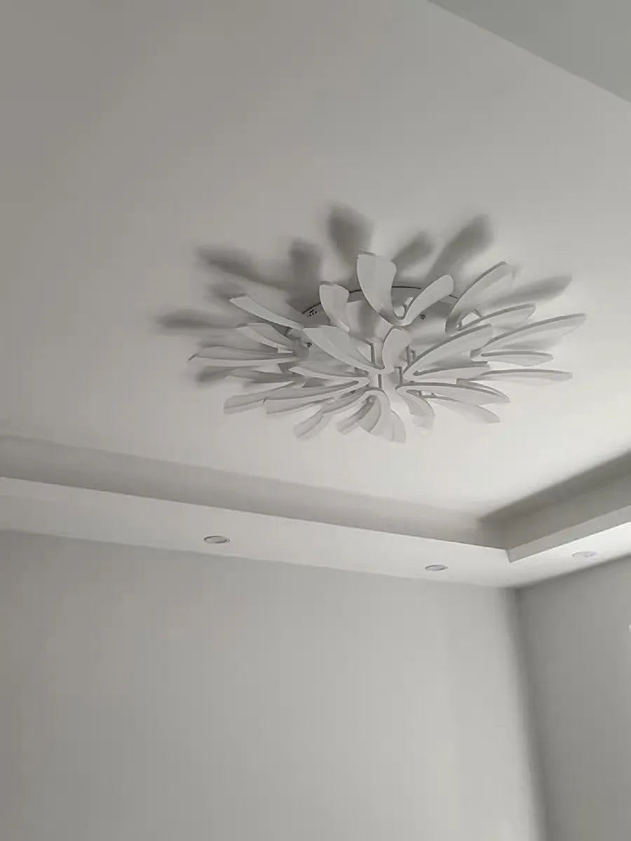 JAYGIY LIGHT Butterfly LED Ceiling Light | Dimmable Remote Control, Modern White