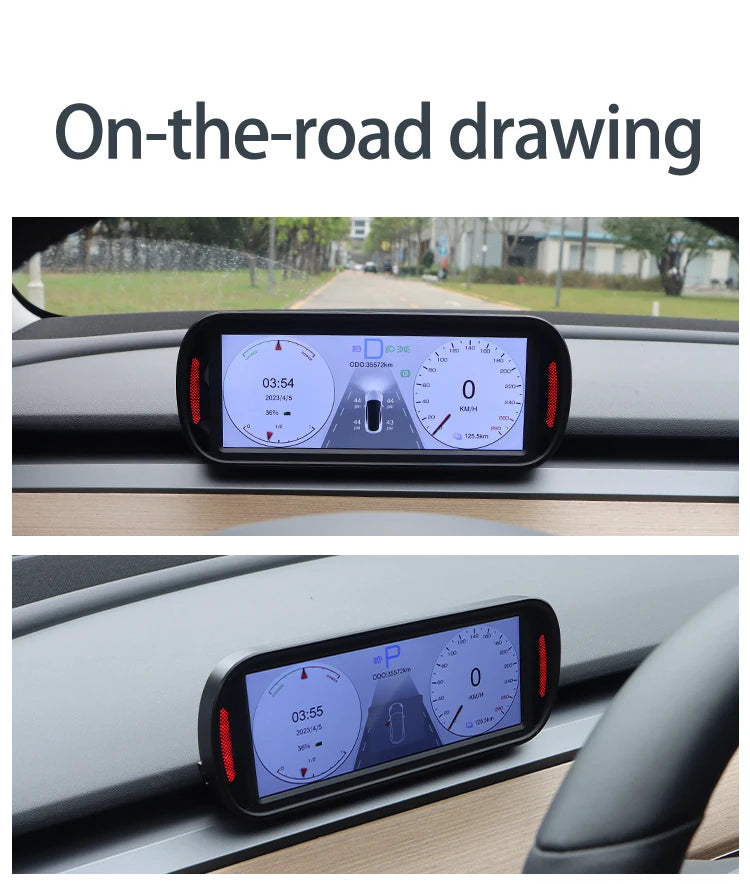 KWHUD 6.8″ Tesla Instrument Cluster HUD – HD IPS Dashboard Display for Model 3 & Model Y (2019–2022)