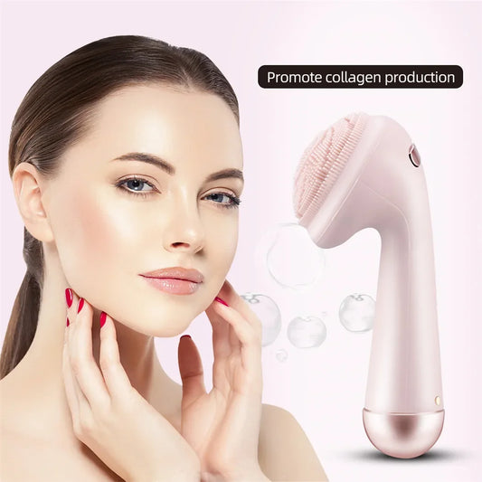 Silicone Facial Cleansing Brush – USB Rechargeable IPX6 Vibration Cleanser