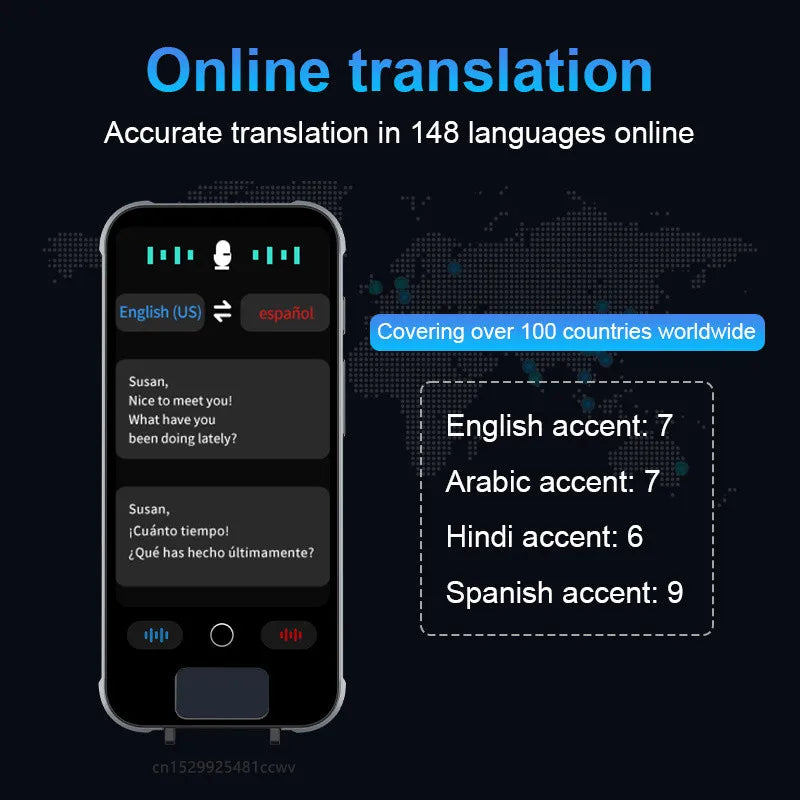 ESTG S25 Pro AI Voice Translator – Portable Real-Time Language Translation Device with Screen