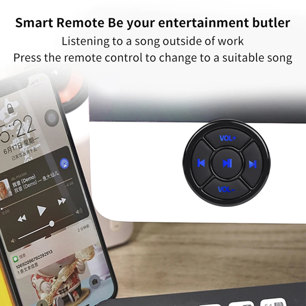 Wireless Bluetooth Media Button Remote Control for Music & Camera