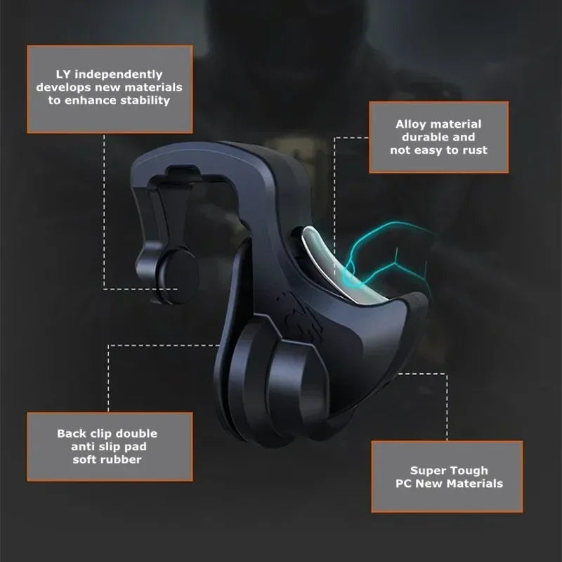 4-Finger Mobile Game Triggers (2PCS) – PUBG L1R1 Physical Buttons for iOS & Android