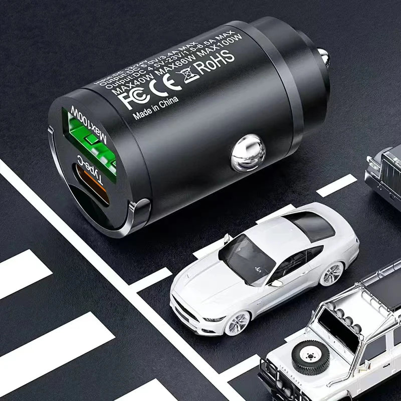 100W Car Charger Lighter – Quick Charge 3.0 + USB-C Fast Charger
