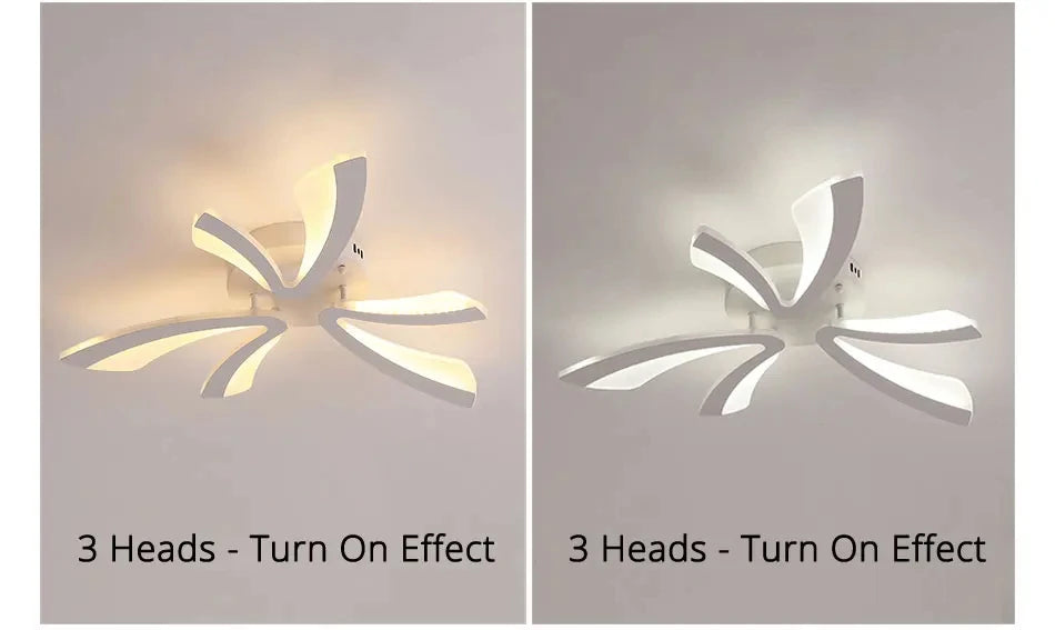 JAYGIY LIGHT Butterfly LED Ceiling Light | Dimmable Remote Control, Modern White