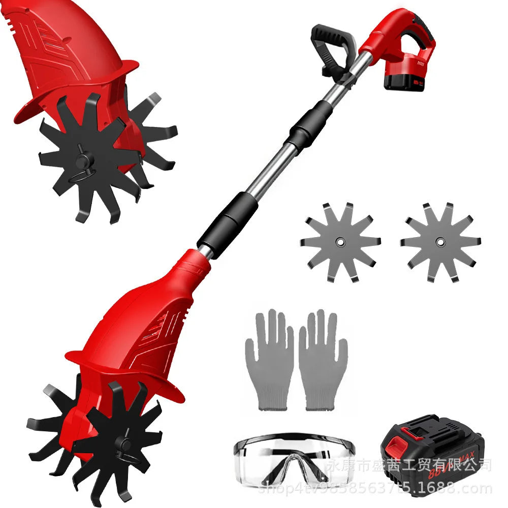LXXMY Cordless Electric Cultivator 4000W High Power Garden Tiller with Makita Battery