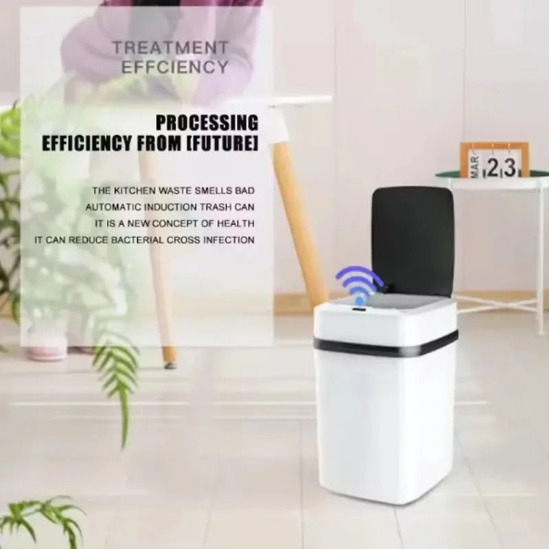 Automatic Trash Can 13L – Touchpad Sensor, Odor Isolation & Quiet Close