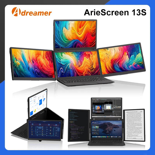 ArieScreen 13S Pro Portable Triple Screen Monitor – 14″ IPS, Type-C, 1920×1280