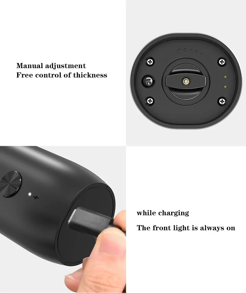 OEING Automatic Pepper Grinder Set – USB-C Rechargeable, 5-Level Coarseness, LED Light