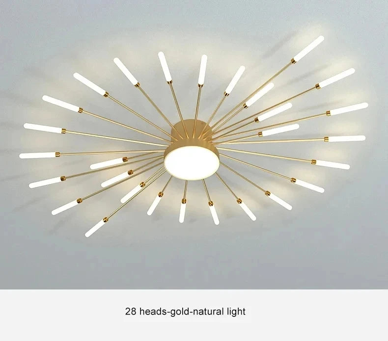 AuroraRealm Modern Black LED Ceiling Light | Large Diameter, Remote Control