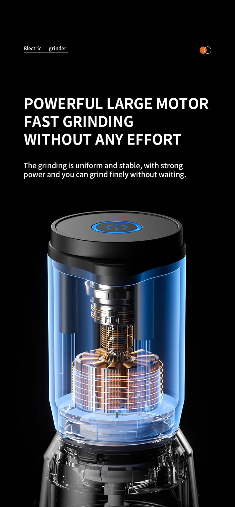BALASHOV Electric Spice Grinder – Rechargeable Multi-Compartment Grinder with Ceramic Core