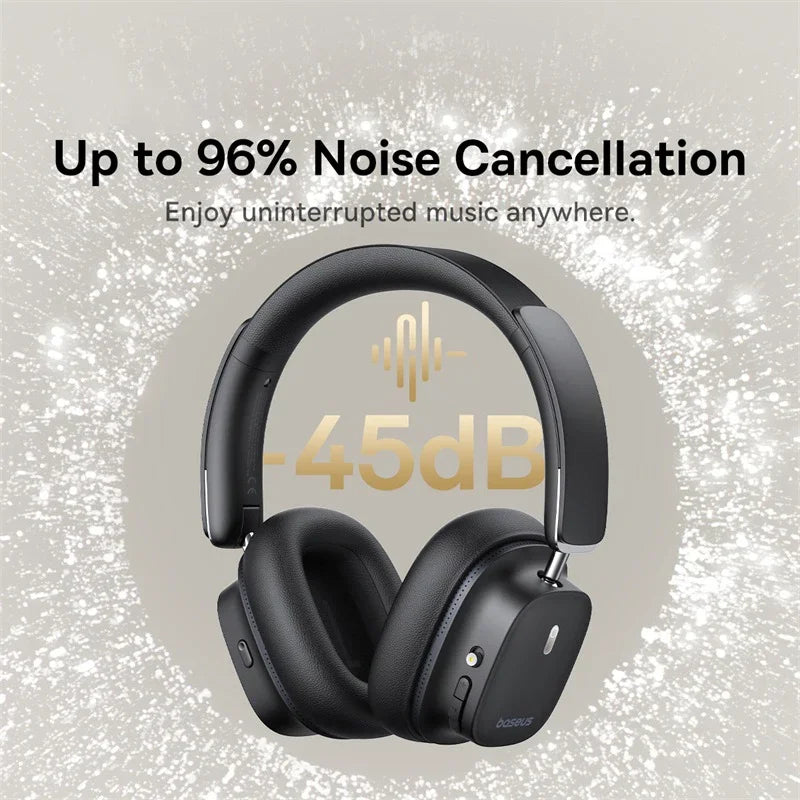 BASEUS Bowie 30 Max ANC Wireless Headphones – LDAC, Spatial Audio, 65H Battery