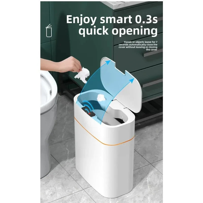 Automatic Sensor Trash Can – Touchless Induction Waste Bin for Home & Bathroom