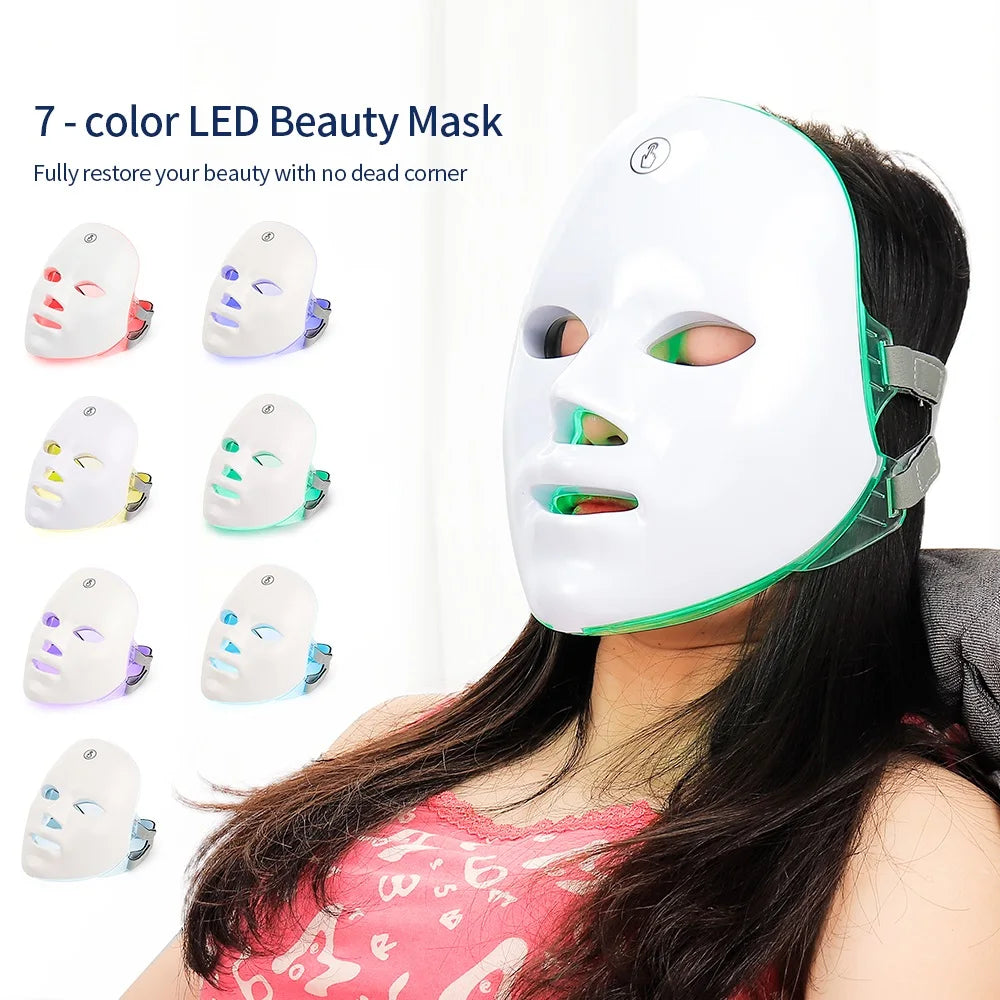 Foreverlily Rechargeable LED Facial Mask – 7-Color Skin Rejuvenation Device