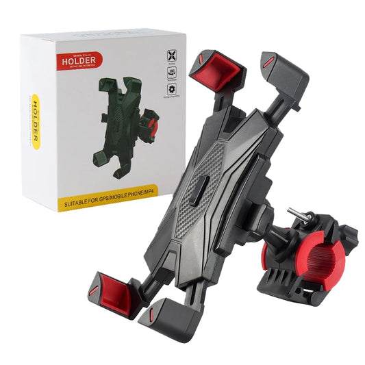 HONGDAK 360° Bicycle Phone Holder – One-Hand Lock Shockproof Mount (4.7–7.2″)