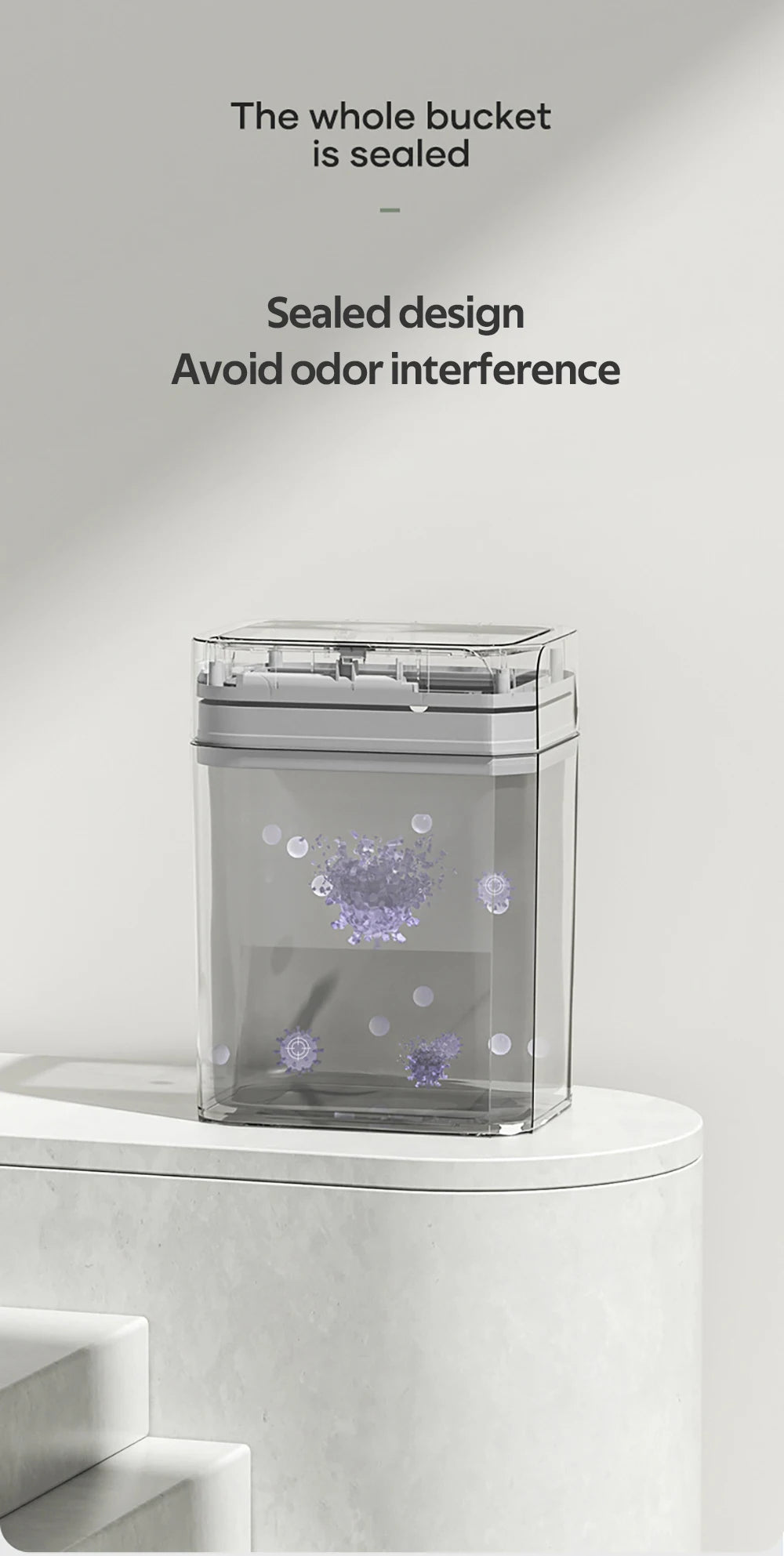 Smart Sensor Trash Can – Dual Induction Wave & Knee Open Bin (12L / 16L)