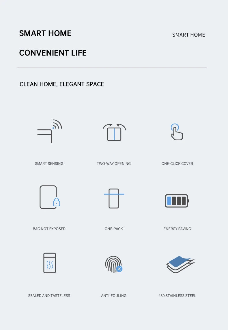 mart Stainless Steel Trash Can 20–60L – Touchless Sensor Kitchen Bin with Wheels