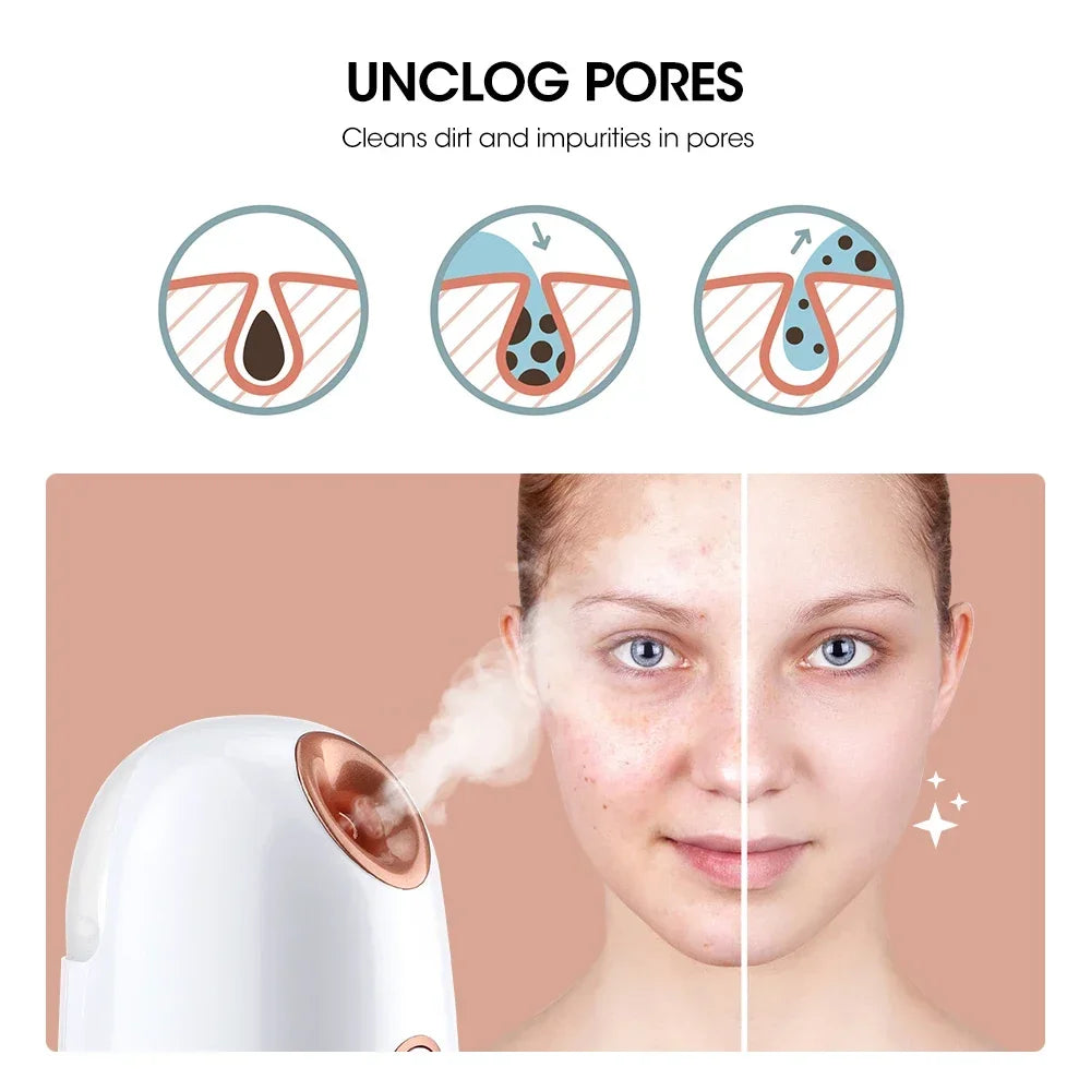 Miitina Hot & Cold Nano Facial Steamer – Ionic SPA Face Moisturising & Skin Rejuvenation Device