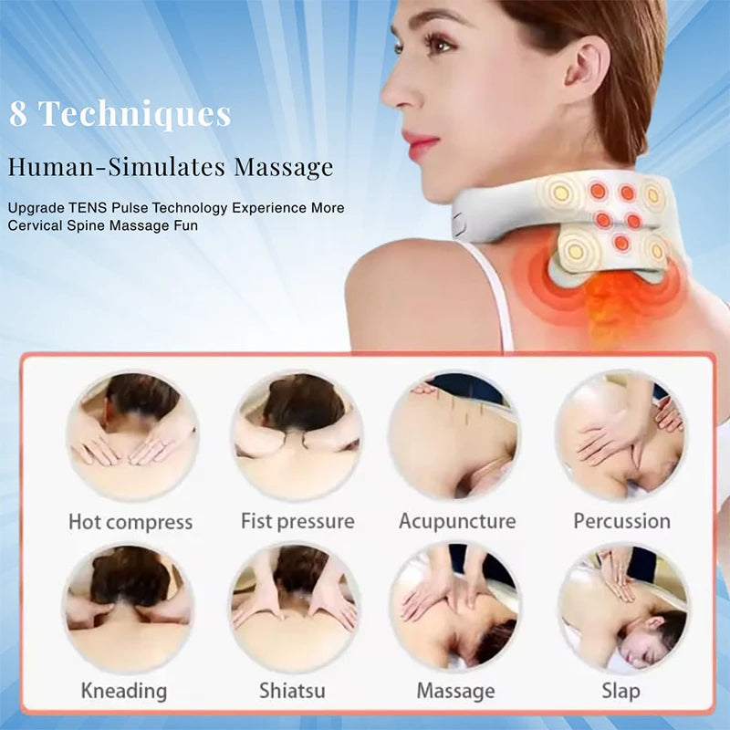 KEMOKO TENS Pulse Neck Massager – Heated Cervical & Shoulder Relaxation