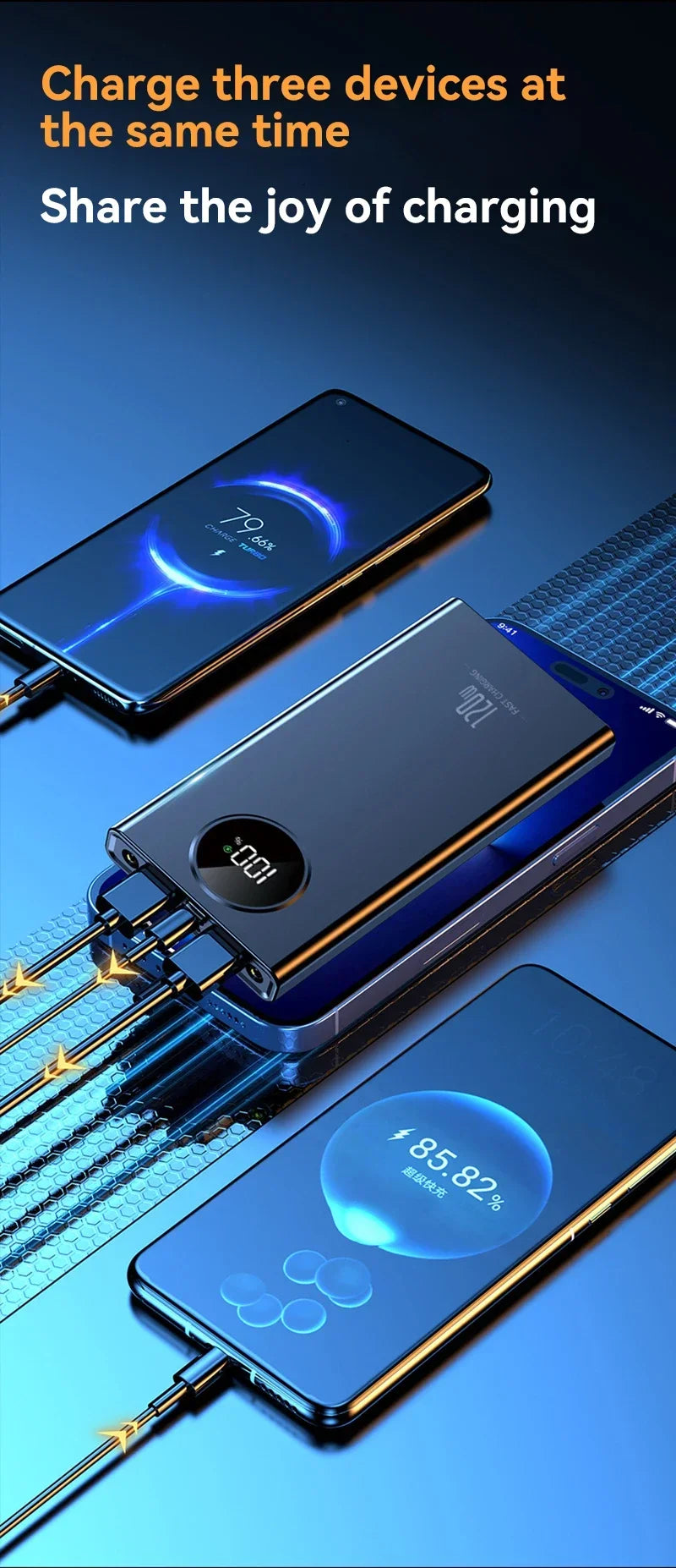 Ultra-Large Capacity Power Bank – Super Fast Charging with Flashlight (Portable External Battery)