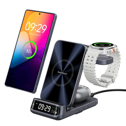 15W Wireless Charging Stand for Samsung Phone, Watch & Earbuds