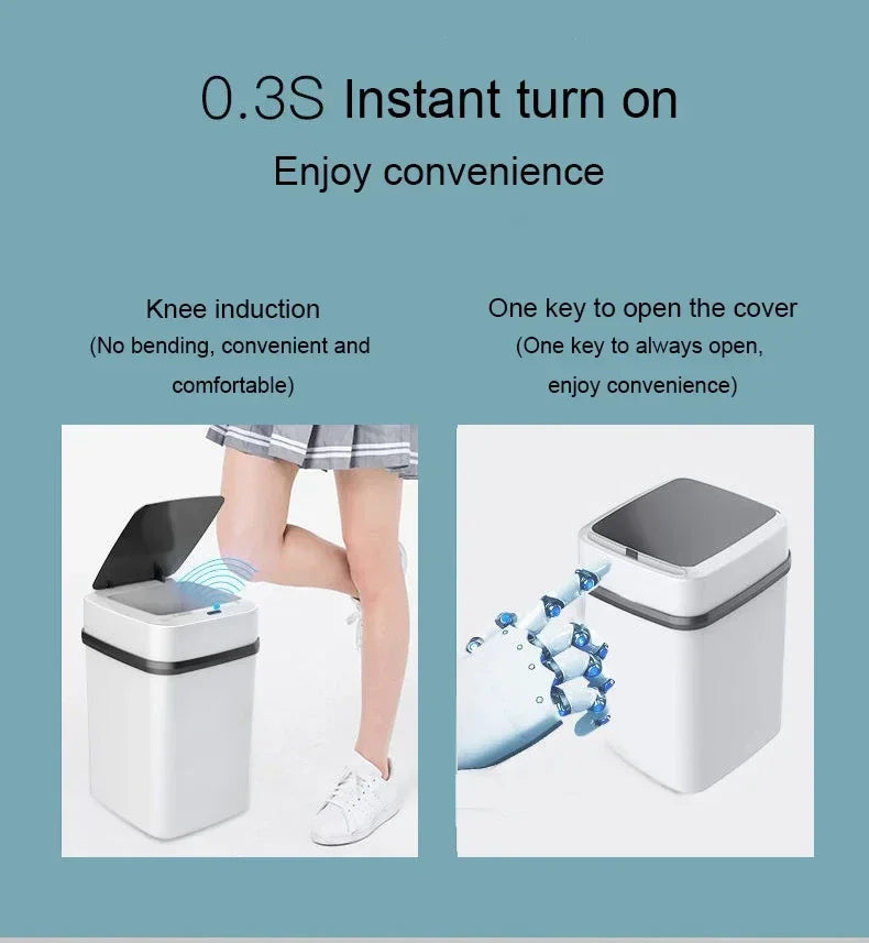 Automatic Trash Can 13L – Touchpad Sensor, Odor Isolation & Quiet Close