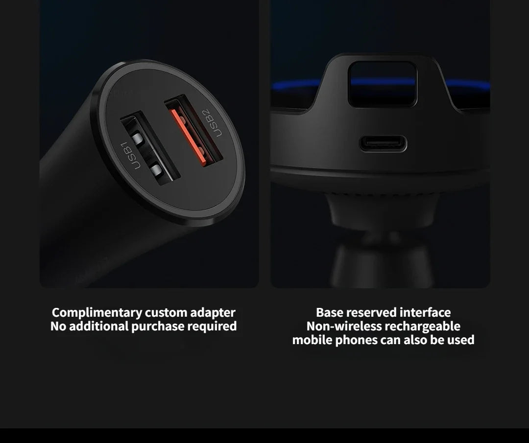 Xiaomi 30W Wireless Car Charger – Smart Auto-Clamp Fast Charging Phone Holder