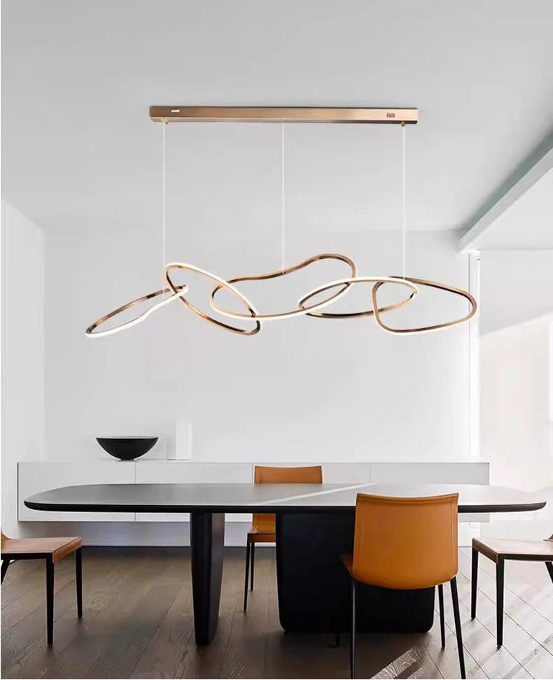 MZXFA Smart LED Pendant Light JLD0190 | Remote Dimmable, Modern Stainless Steel